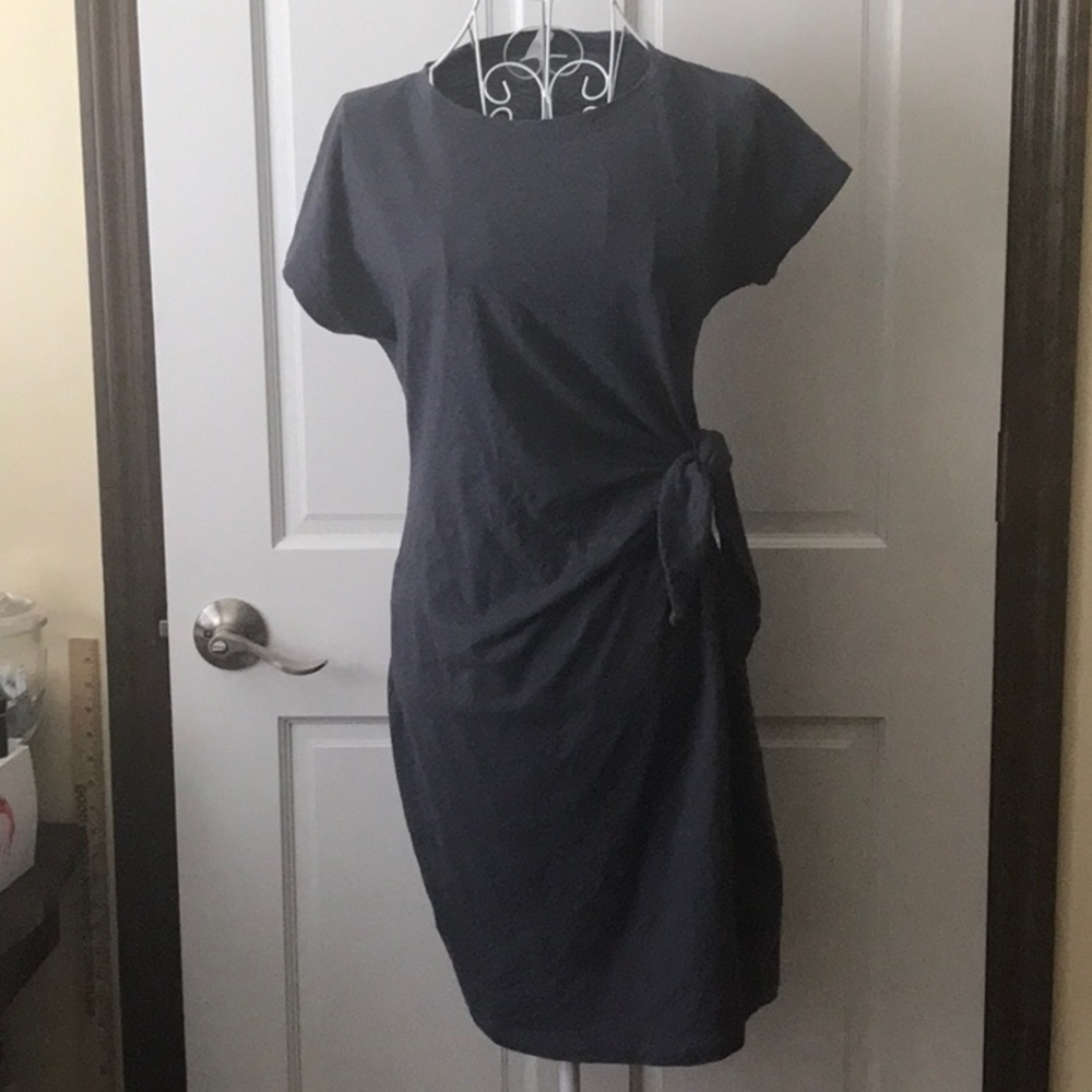 Side Tie T-Shirt Dress - Size Small